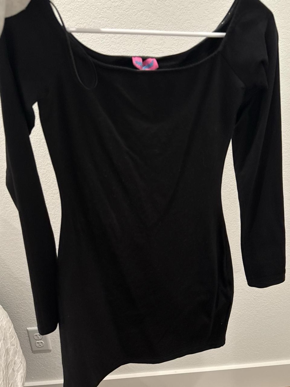 Mini black long sleeve dress